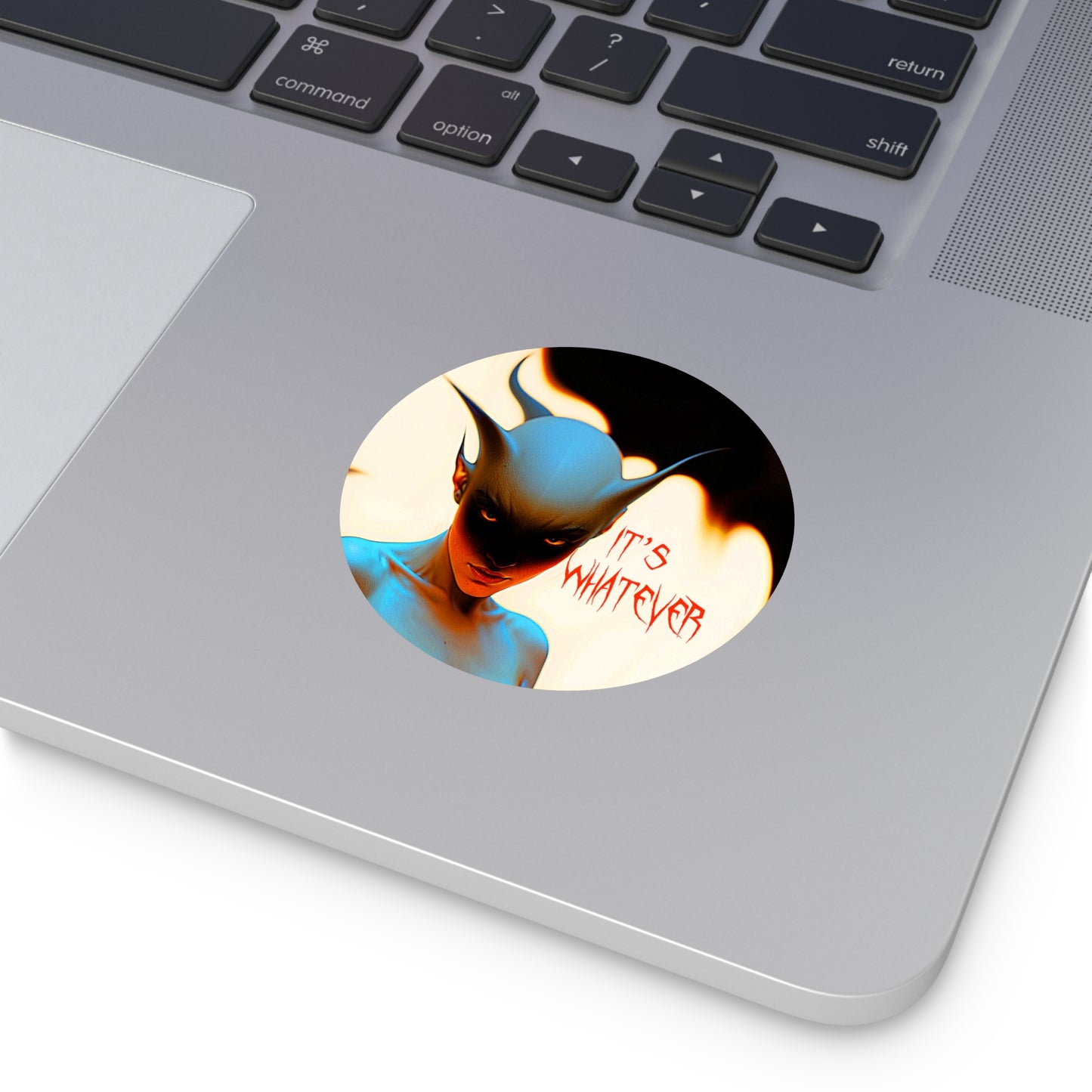 Agares "It's Whatever" Round Vinyl Stickers | Unique Artwork for Halloween & Occasions