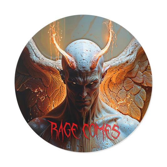 Belial "Rage Comes" Round Vinyl Stickers | Unique Artwork for Halloween & Occasions