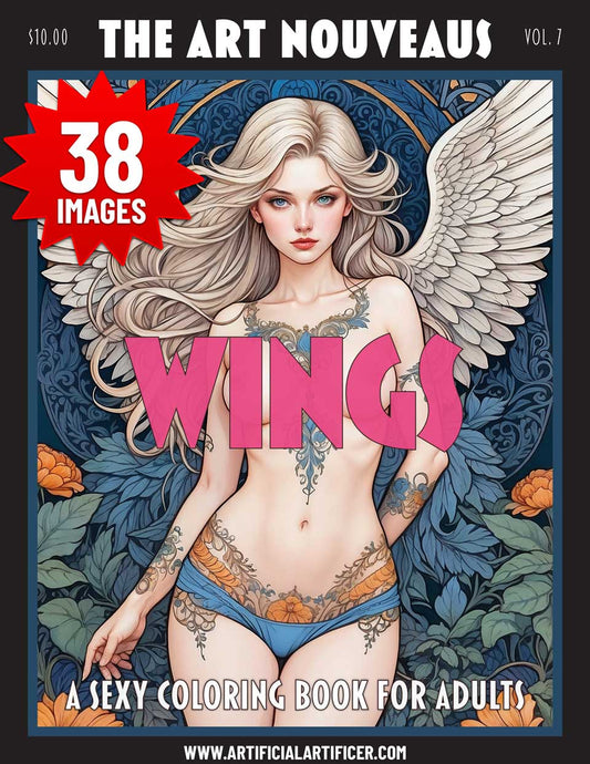The Art Nouveaus Vol 7 Wings - 38 Angelic NSFW Coloring Pages