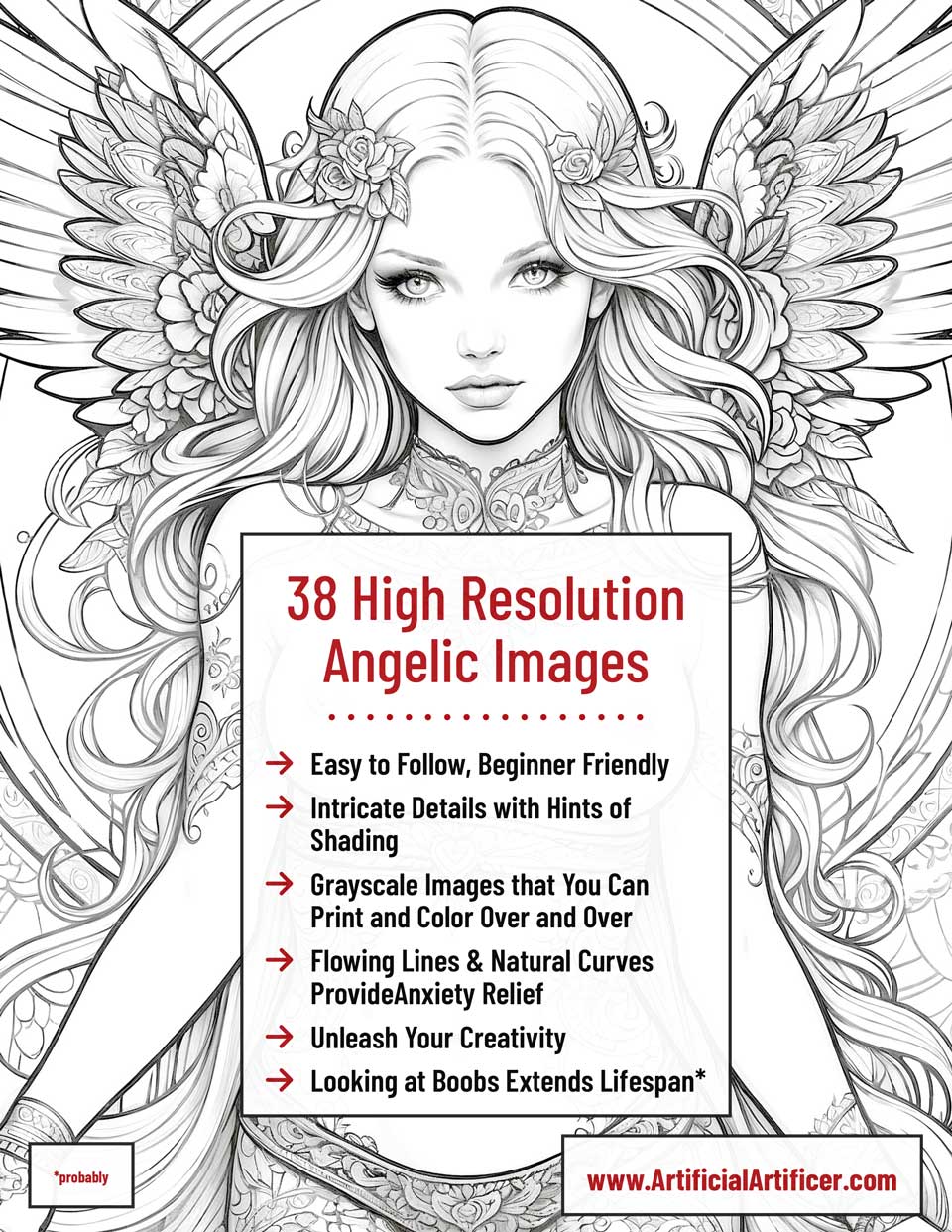The Art Nouveaus Vol 7 Wings - 38 Angelic NSFW Coloring Pages