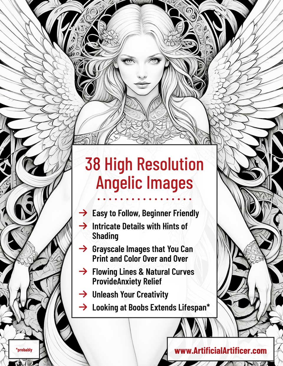 The Art Nouveaus Vol 7 Wings - 38 Angelic NSFW Coloring Pages