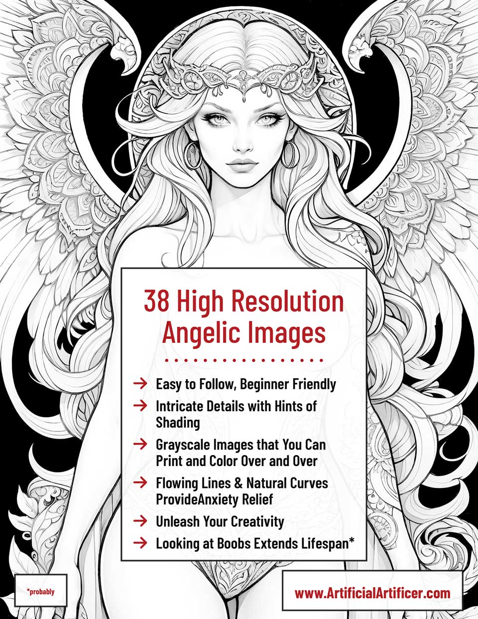 The Art Nouveaus Vol 7 Wings - 38 Angelic NSFW Coloring Pages