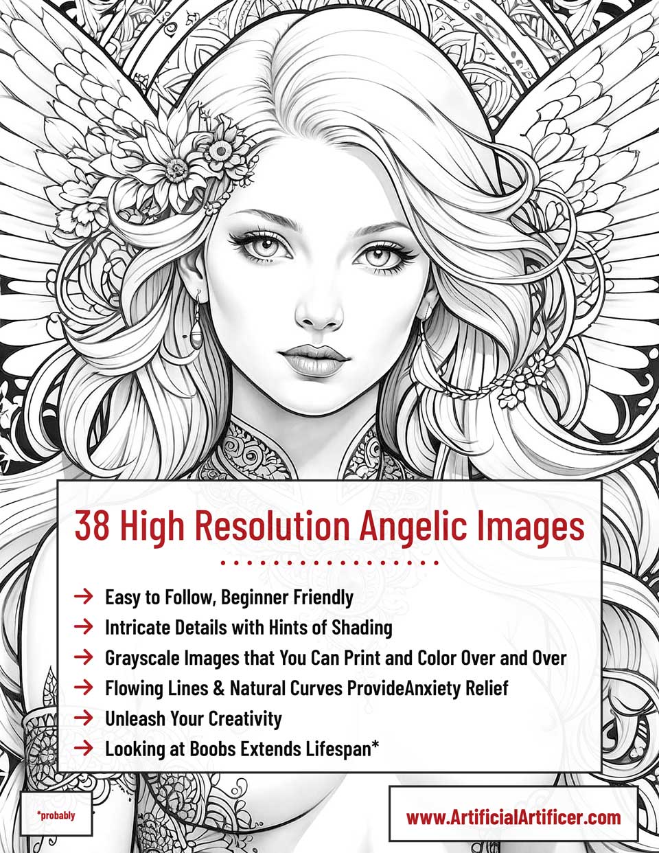 The Art Nouveaus Vol 7 Wings - 38 Angelic NSFW Coloring Pages